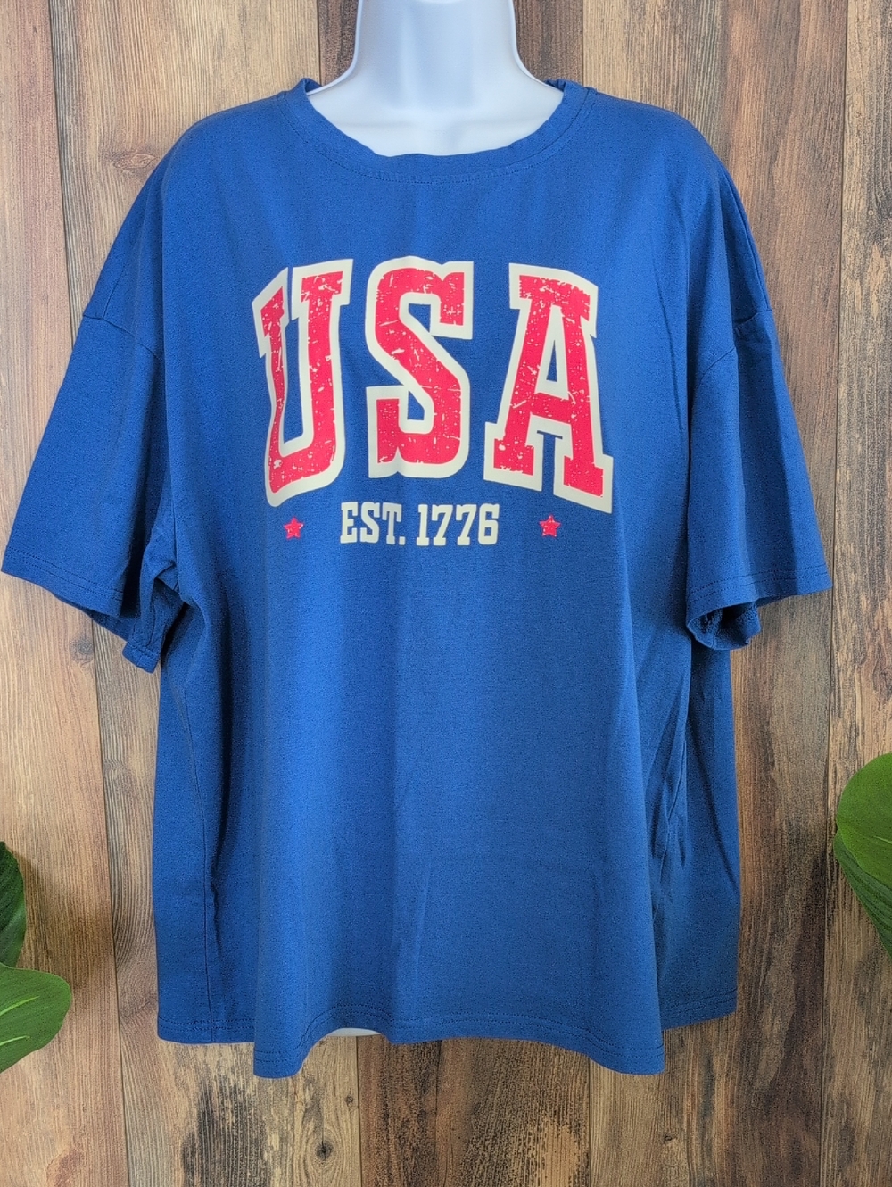 Patriotic Blue USA Short Sleeve Patriotic Tee 2XL                AC131